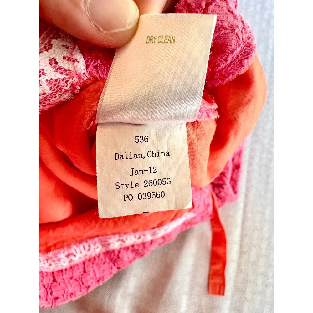 Lilly Pulitzer Girls‎ Pink Lace Shift Dress Size 3 Orange Bows 26005G